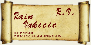Rain Vakičić vizit kartica